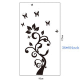 Black Leaves Flower Vine Butterflies Wall Decal Home Sticker ouse DecoratHion WallPaper Removable Living Dinning Room Bedroom Kitchen Art Picture Murals DIY Stick Girls Boys kids Nursery Baby Playroom Decoration