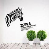 DNVEN 35 inches x 35 inches Zebra Head Black and White Wild Vinyl Wall Sticker Zebra Wall Decals Animal Print Home Murals Decor for Bedrooms Living Rooms size 120x60cm  lc6017