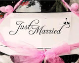 Just Married Car Decals Just Married Window Stickers Window Cling'(Black) size 30x60 dzr2025