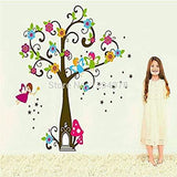 Tree Very Cute Peel Scroll Tinkle Fairy Girl DIY Removable Wall Stickers Parlor Kids Bedroom Home Decor Mural Decal JM7158