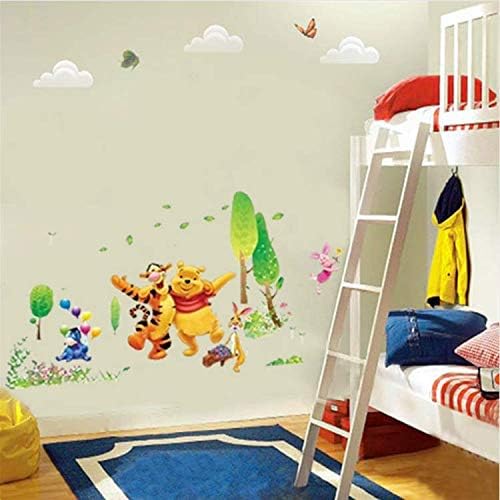 Winnie the Pooh Bear Tiger Rabbit Wall Decal for Preschool Nursery Decoration Animal Wall Stickers Cartoon Wall Art