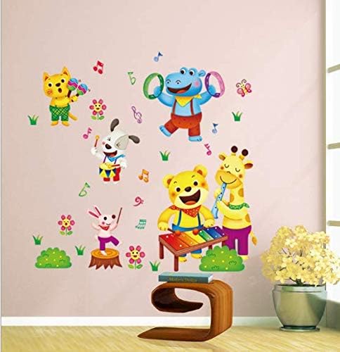 Removable Cartoon Animal Park Children Bedroom, Living Room Glass Wallpaper Stickers-xx