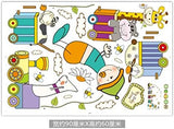 Animal Trains Kids Wall Decals Wall Stickers Peel and Stick Removable Wall Stickers for Kids Nursery Bedroom Living Room abc1034