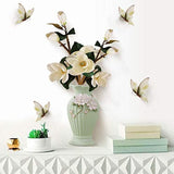 JAAMSO Royals Green Vase 3D Wall Sticker for Living Room - Floral, Nature, Garden Flowers size 50x70 sk6133