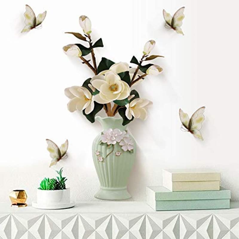 JAAMSO Royals Green Vase 3D Wall Sticker for Living Room - Floral, Nature, Garden Flowers size 50x70 sk6133