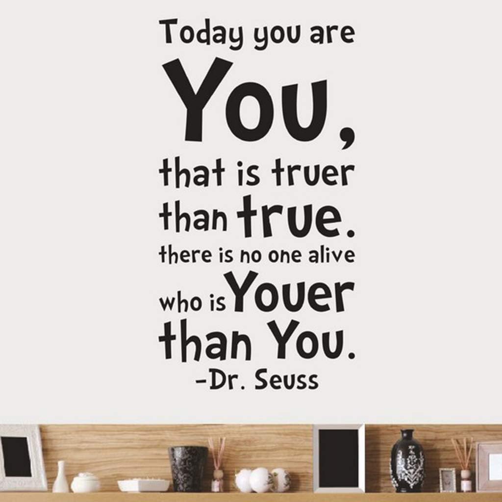 Summer Today You Are You That is Truer Than True Quote Home Decal Dr. Seuss Black Wall Decor