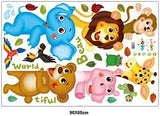 Xl8207 Hallobo® Wall Tattoo Baby Family Family Children's Zoo Monkey Elephant Giraffe Bear Parrot Hippo Wall Stickers