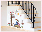 Wall decal two lovers leaning back ay924