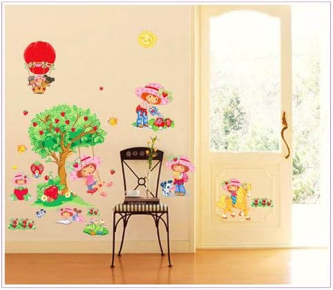 Strawberry girl creative cartoon wall sticker size 50x60 dm570107