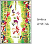 Mushrooms Flowers Butterflies Air Balloons Wall Stickers Ay 7255