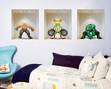 F63D 325 * 295mm Decoration 3D Wall Mural Room Cartoon PVC 3D Mural z-005 3 pieces
