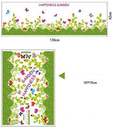 Wall Sticker Flower Grass and Butterflies Baseboard Living Room Home Decor Removable Stickers size 50x70 sk7006