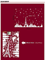 Oren Empower Self Adhesive White Town Eiffel Tower Wall Sticker/Waterproof Peel & Stick PVC Vinyl Theme Beautiful Wall Sticker for Bedroom, Living Room, Dining Hall, Master Room - 166 X 110 Cm
