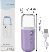 Nano Facial Mist Sprayer, 30ml Handy Atomization Machine Face Moisturizing Hydration  USB Charging (random color)