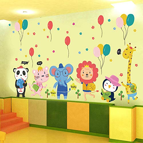 3D Stereo Wall Stickers Kindergarten Wall Decoration Bedroom Children Room Cartoon Animal Stickers Wallpaper self-Adhesive Wall painting-SK9320 Cartoon Animal_