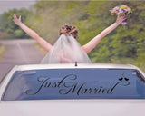 Just Married Car Decals Just Married Window Stickers Window Cling'(Black) size 30x60 dzr2025
