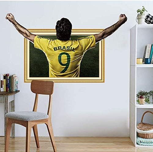 world cup 3D Football players wall stickers Living room Football Club decoration  size 50x70 xh 7255