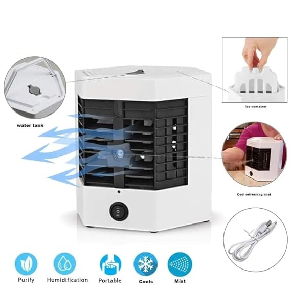 Arctic Air Ultra Pro Evaporative Air Cooler Fan - Portable 4-in-1 Cooling Solution with Humidifier, Air Purifier, and Adjustable Airflow - Effortless Cooling and Enhanced Comfort