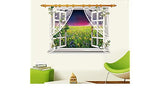 SK9020D 3D Wall Sticker Beautiful Flower Sea Wall Stickers Sunset View Vinyl Decals for Family Rooms