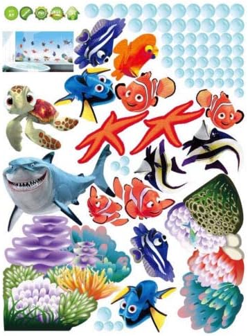 Finding Nemo Shark Fish Bathroom Mural Wall Decals Decor Kids Fun Popular Fashion for Boys Girls Living Room size 45x60 ay617