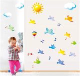 AY7175 Bird in the Sky Wall Stickers Sky Home Decor Scene Birds Sticker for Children Baby Kids AY7175