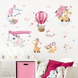 HM71009 Wall Stickers Baby Kids Room Bedroom Background Home Decor Nursery Decals Decoration Cute Animals Sticker