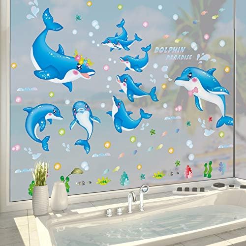 AY9168 BLUE DOLPHIN wallsticker wall stiker hiasan dinding