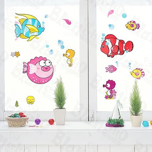 [Tropical Fish]-Interior Wall Sticker Applique Wallpaper size 50x70cm ncs0019