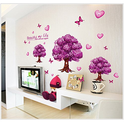 ay9228 wall sticker wall trans PURPLE TREE wall sticker