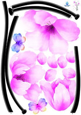 Ambiance-Live Wall decal pink flowers and butterflies size 58x33 tc927