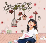 Simple Warm Pink Birdcage Removable Wall Sticker Ay7102