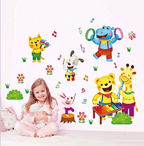 Removable Cartoon Animal Park Children Bedroom, Living Room Glass Wallpaper Stickers size 25x40cm xy3011