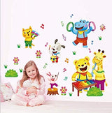 Removable Cartoon Animal Park Children Bedroom, Living Room Glass Wallpaper Stickers size 25x40cm xy3011