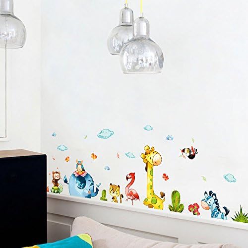 DOTUIARG Cartoon Party Animals Wall Stickers for Home Decoration Kids Rooms Bedroom Nursery Mural Decals Sticker Wallpaper size 60x90 xh9311