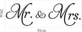 Letters Mr and Mrs Removable Family Wall Decals Lettering Vinyl Wall Art for Bedroom