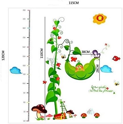 Green Bean Baby Height Growth Chart Wall Stickers Measure Decal Removable Kids Wall Decal Art Deco Baby Room Decoration Nursery size 60x90 ay845