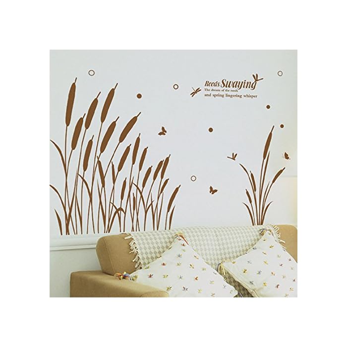 Rural Style Plant Reeds Swaying Wall Decor Home Living Room Bedroom Background Wall Stickers
