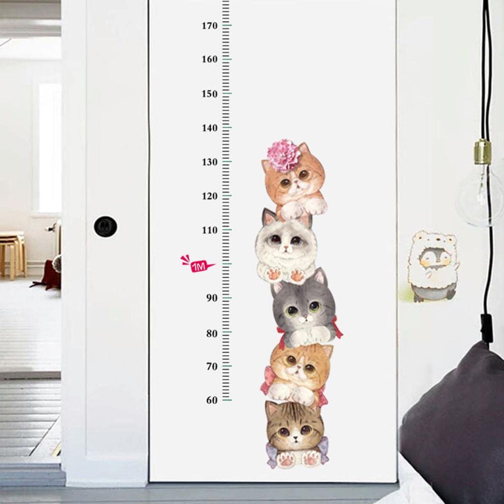 CALANDIS™ Cats Measure Growth Height Chart Vinyl Wall Sticker Decal Nursery Kids Baby | Home D?©cor size 50x70 sk7178