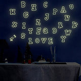 Yigo Fluorescent Luminous Wall Stickers Glow in The Dark Stars Home Decoration Eco-Friendly PVC Cartoon Wall Decal for Kids Rooms-Alphabet