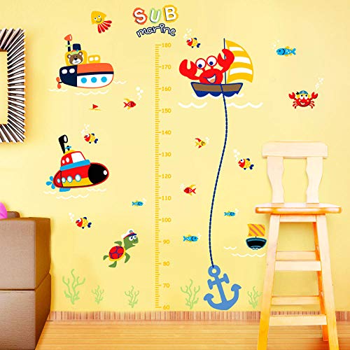 Door Stickers Wallpaper self-Adhesive Pictures for Children's Room Height Wall Stickers-Submarine Height Sticker_Extra Large