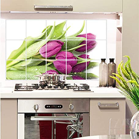 Kitchen Oil Proof Wall Sticker Heat Resistant Waterproof Self Adhesive Backsplash Cover for Kitchen Wall Protection