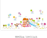 BEST OF BEST Cartoon Lollipop Girl Monkey Wall Sticker Home Decal Removable PVC Murals Wallpaper Girls Boys Kids Baby Nursery Bedroom Living Room Bathroom Kitchen Window Playroom Decor