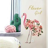Sk7166 Flamingo Vector Wall Decal Peel and Stick Animals Wall Decals Decorative Wall Mural Wallpaper for Bedroom Bathroom Pink