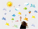 AY7175 Bird in the Sky Wall Stickers Sky Home Decor Scene Birds Sticker for Children Baby Kids AY7175