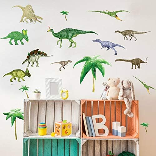 Green Dinosaurs Wall Stickers Boys Room Decor Decals Bedroom Decoration size 50x70 ncs0054