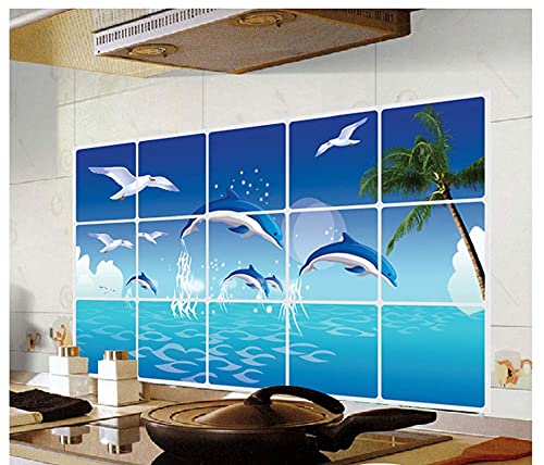 Kitchen Oil Proof Wall Sticker Heat Resistant Waterproof Self Adhesive Backsplash Cover for Kitchen Wall Protection