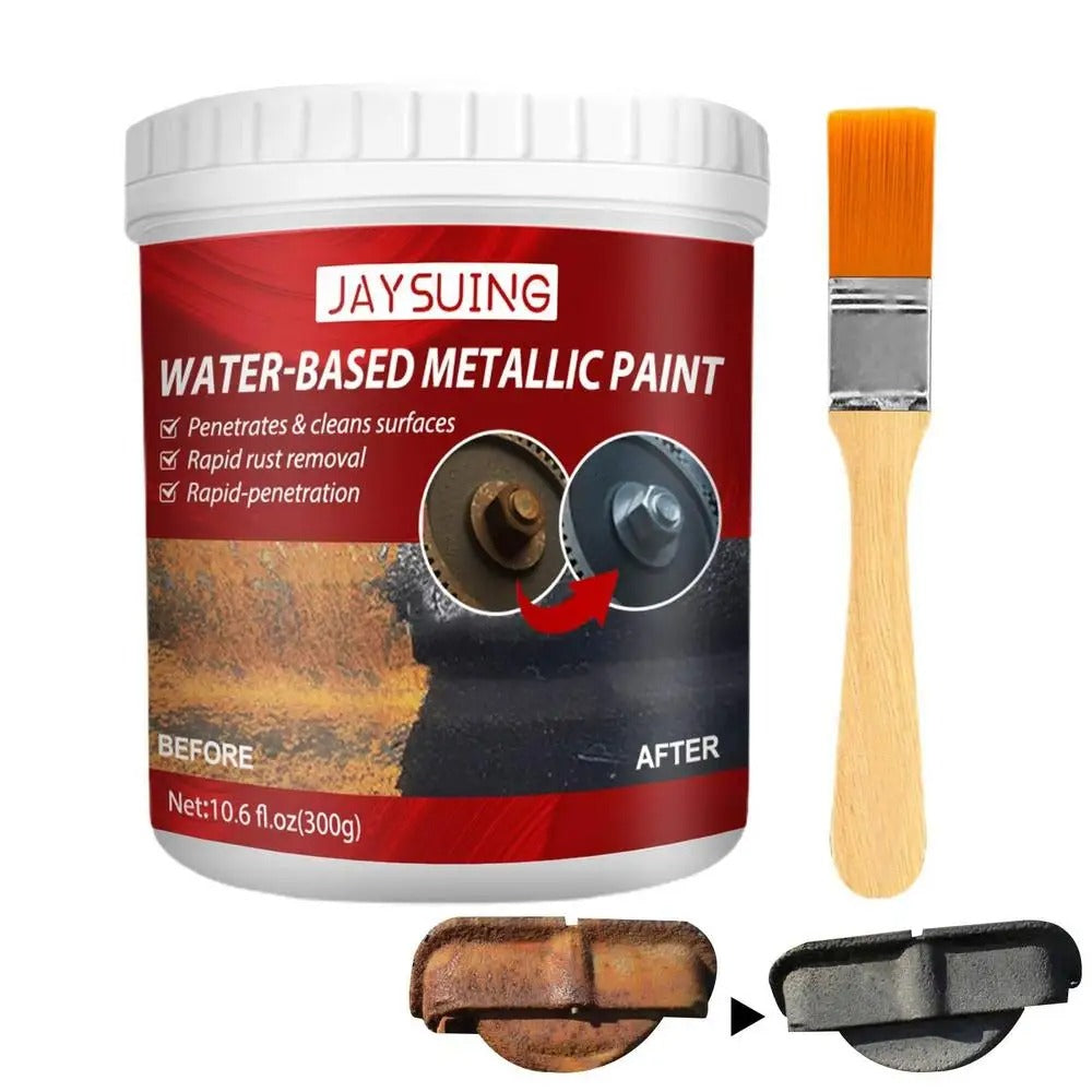 Rust Paint Metallic Paint Anti Rust Protection Coating For Removing Rust From Metal - Black Color (With Brush 300gm)