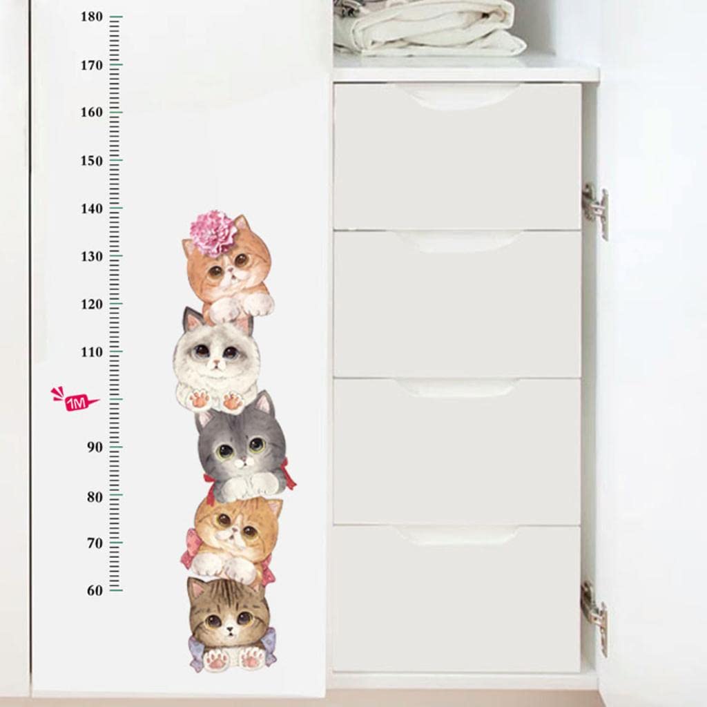 CALANDIS™ Cats Measure Growth Height Chart Vinyl Wall Sticker Decal Nursery Kids Baby | Home D?©cor size 50x70 sk7178