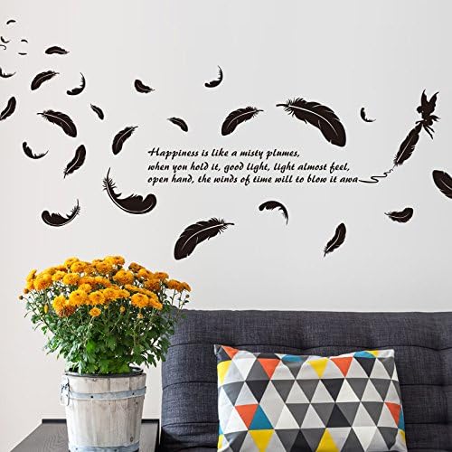 Black Wall Stickers for Home Decor, Living Room Background Decoration, Wallpaper Sticker size 50x70 xh3639c
