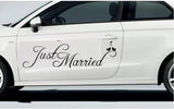 Just Married Car Decals Just Married Window Stickers Window Cling'(Black) size 30x60 dzr2025